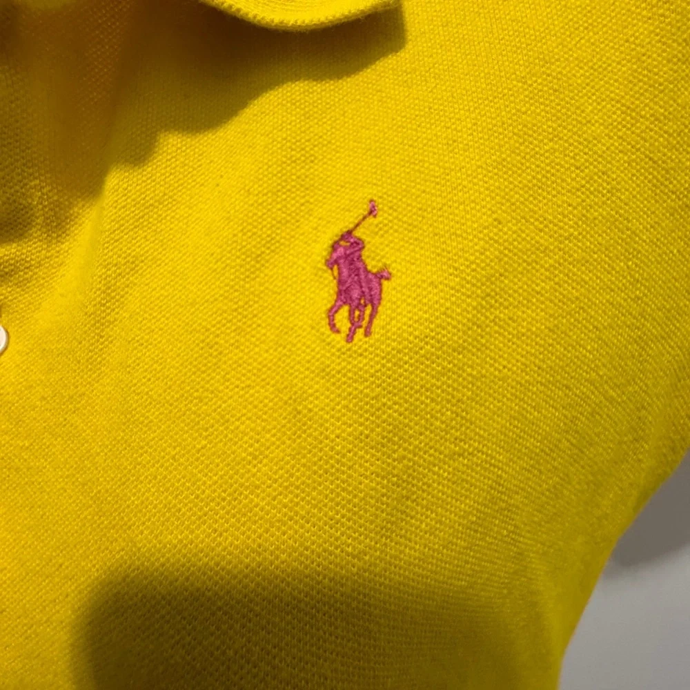 Polo ralph Lauren short sleeve yellow Dress with Logo size xl